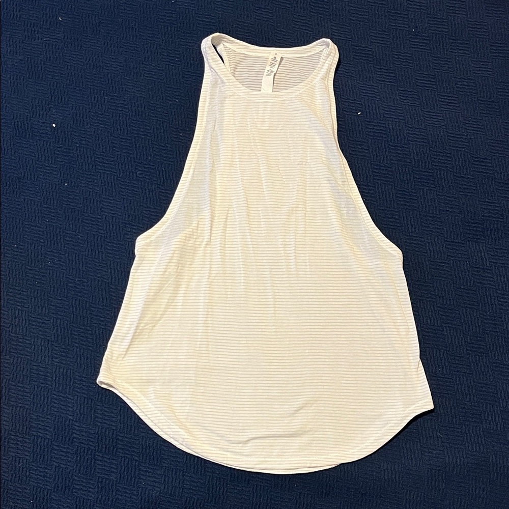 lululemon athletica White Striped High-Neck Racerback Tank